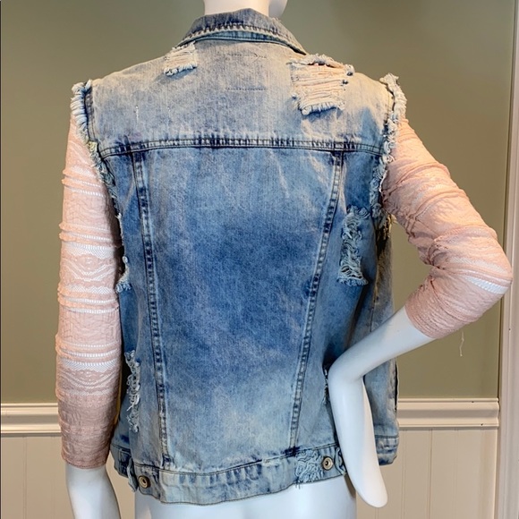 Zara Trafaluc Distressed Denim Vest, Like New - Picture 7 of 12